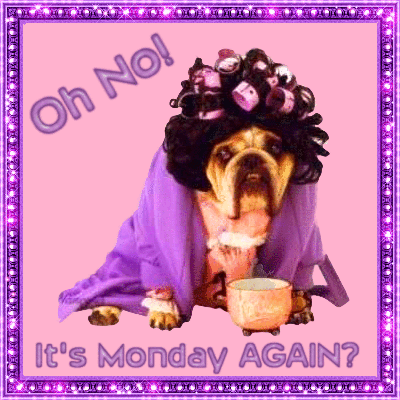 Fioletowa kartka z pieskiem poniedziałek